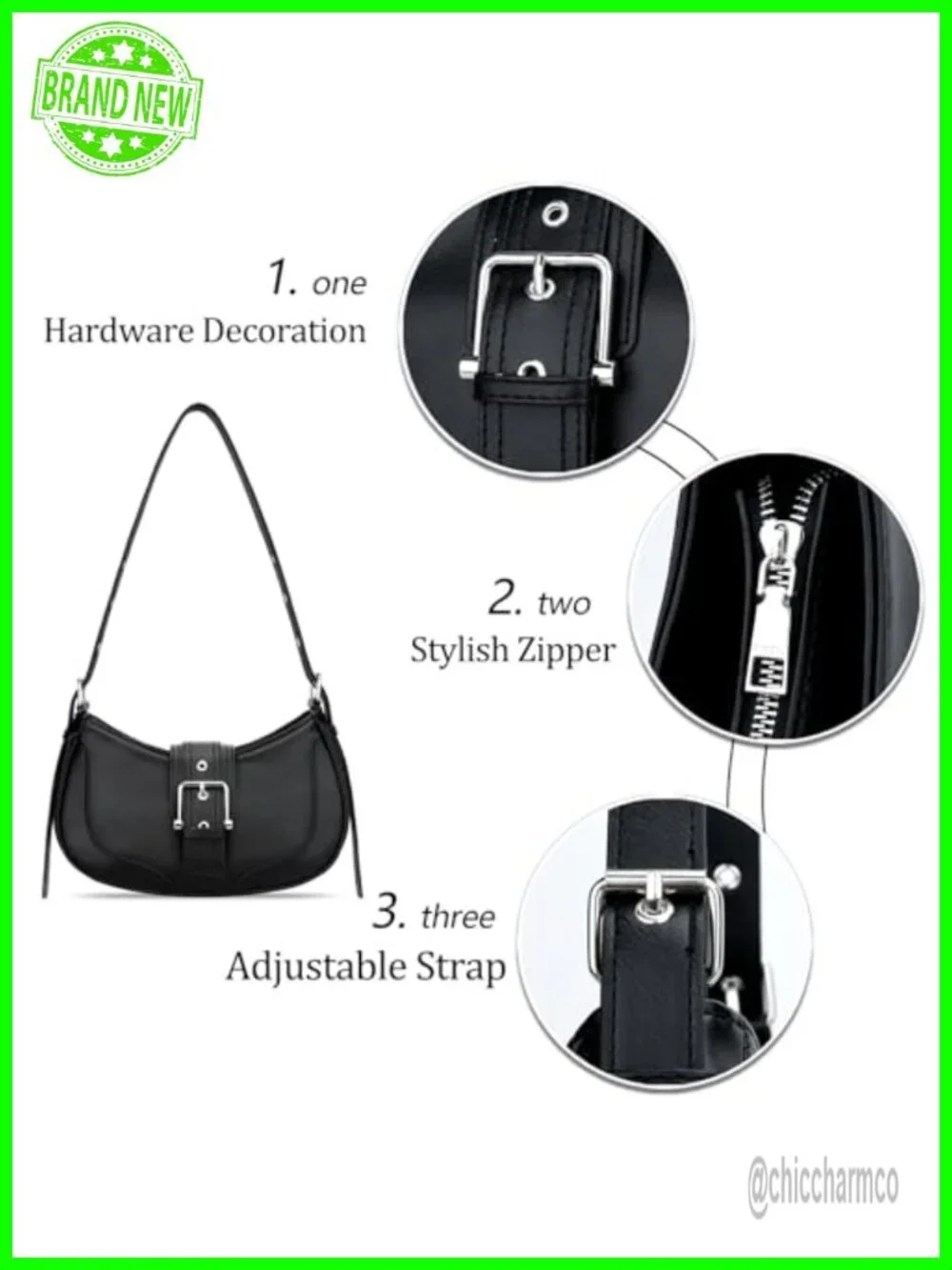 Vegan Leather Shoulder Bag Retro Hobo Purse Adjustable Strap